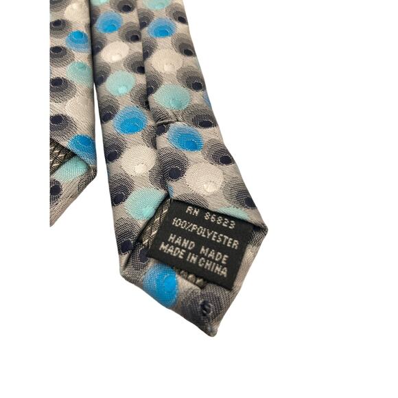 Mens Hagger Tie Polyester Sharp Multicolor Pink Blue Black Dots 59.5"L x 3.5"W - Picture 6 of 9